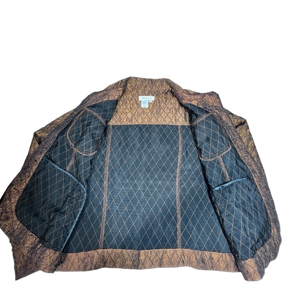 COLDWATER CREEK Copper Brown Diamond Quilted Button Front Jacket Size L - Picture 9 of 16